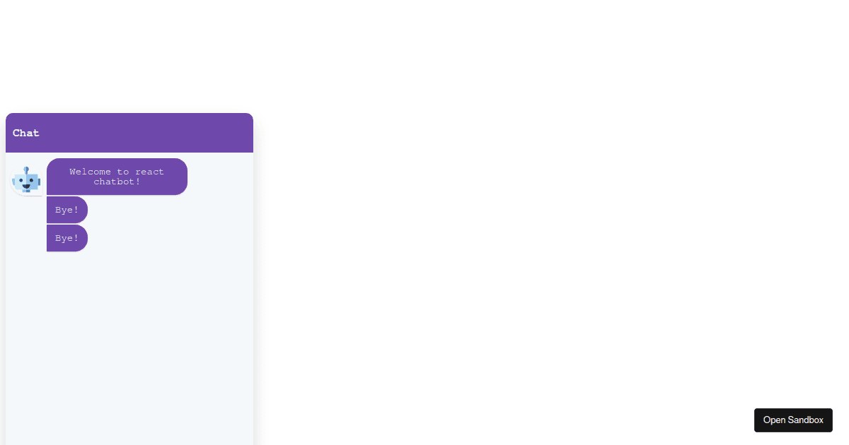 react-simple-chatbot-demo - Codesandbox image.