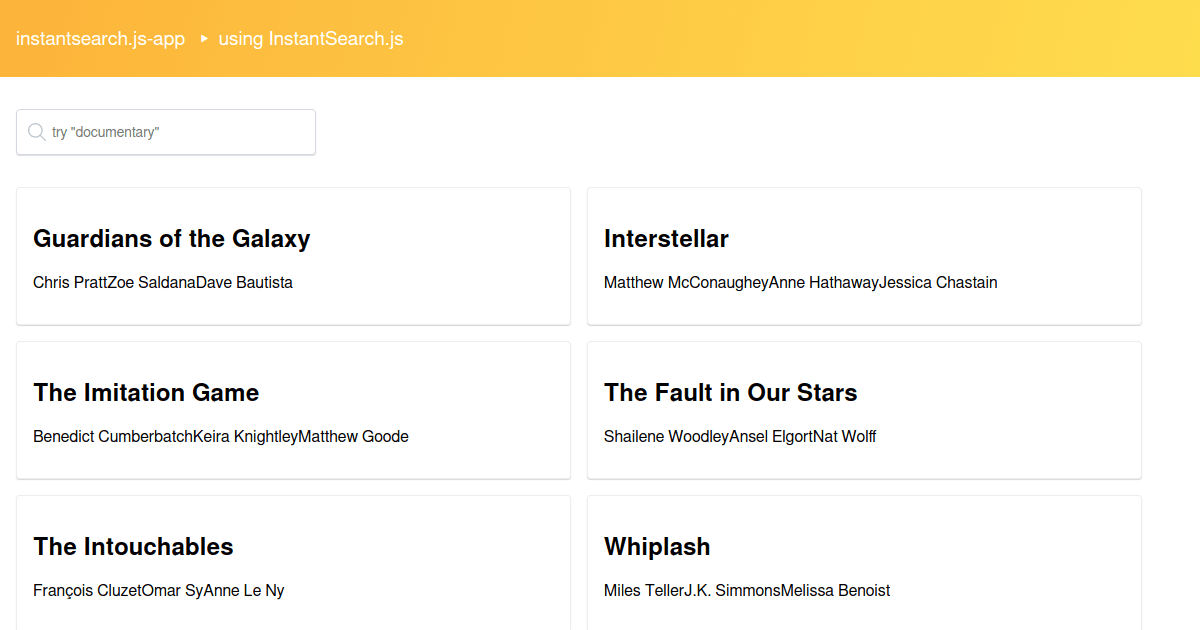 Banner image from query rules in InstantSearch.js - Codesandbox