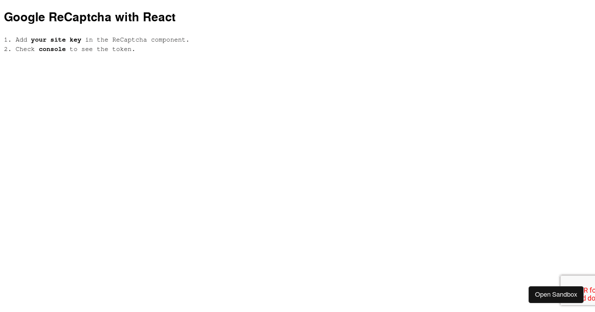 ReCaptcha v3 Generate Response Token (forked) - Codesandbox
