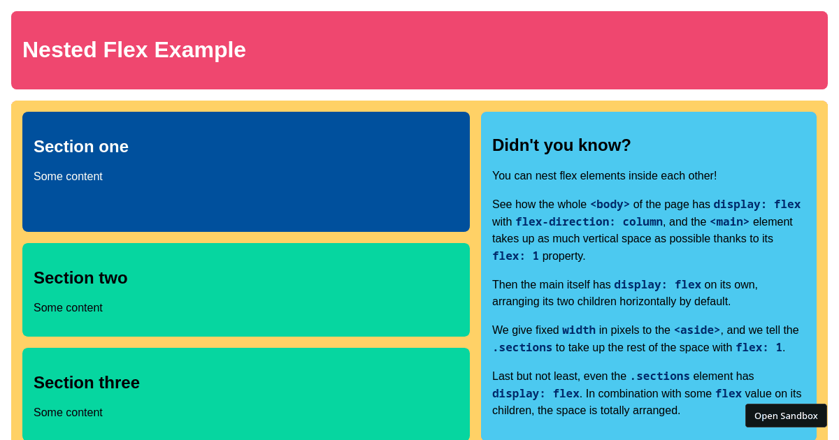 nested-flex-example - Codesandbox
