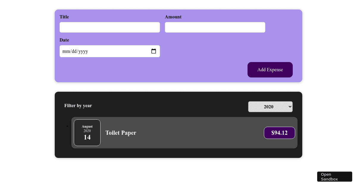 expensetracker - Codesandbox
