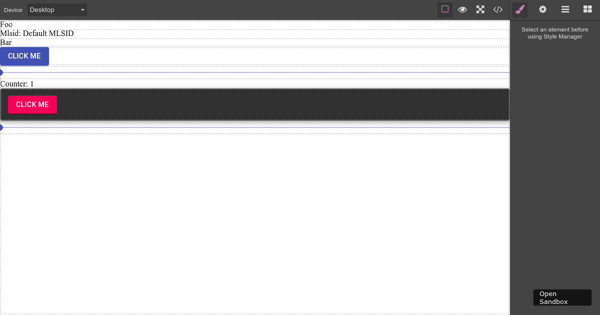 GrapesJS React Components (forked) Codesandbox