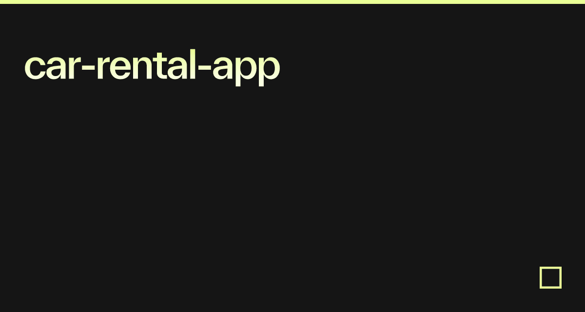 car-rental-app - Codesandbox