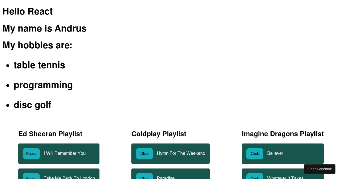react - Codesandbox