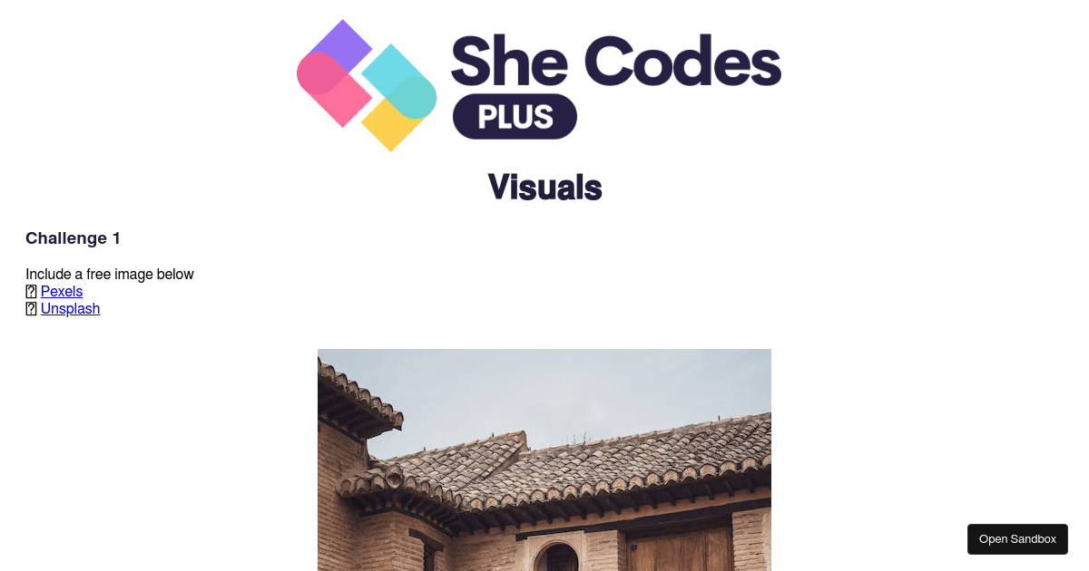 Visuals Challenge (forked) - Codesandbox