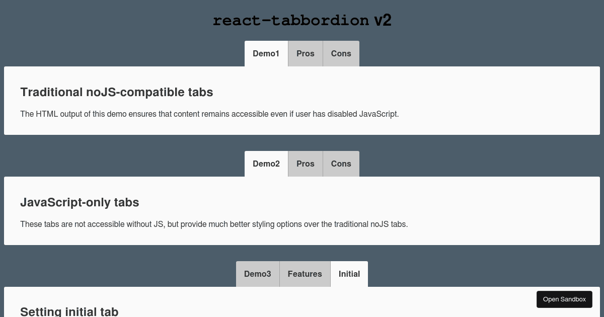 React hooks version of reacttabbordion (idea 1) (forked) Codesandbox