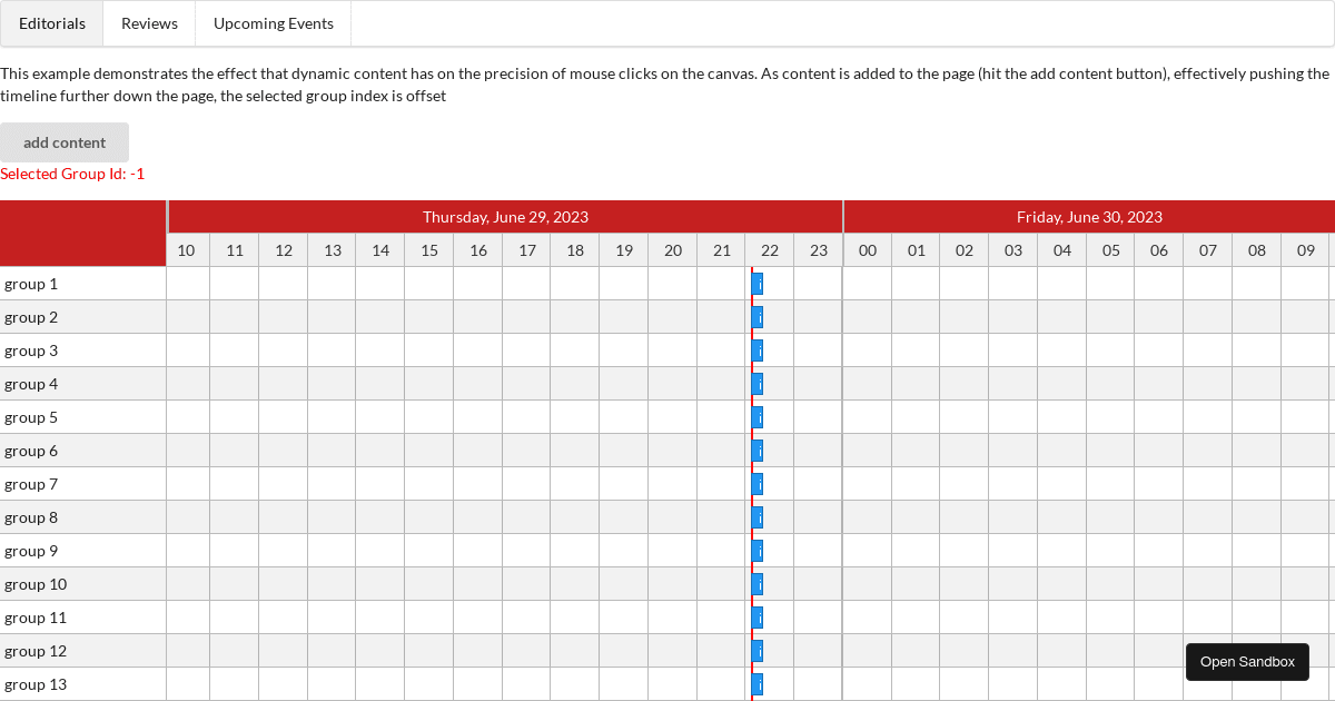 Timeline Demo - Working Example - Codesandbox