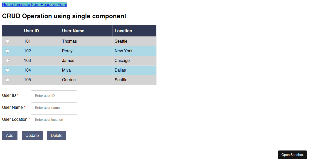 Crud and Routing - Codesandbox
