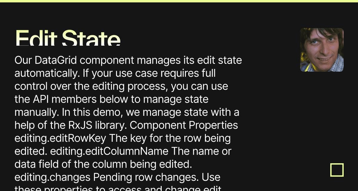 Edit State Management - DevExtreme Data Grid (forked) - Codesandbox