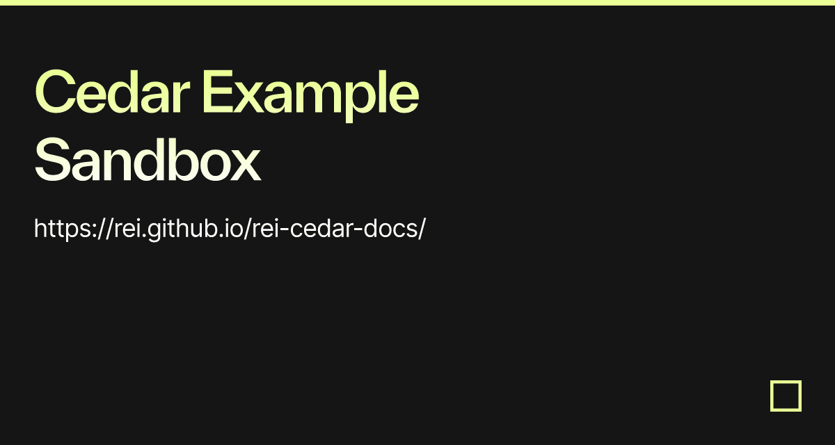 Cedar Example Sandbox - Codesandbox