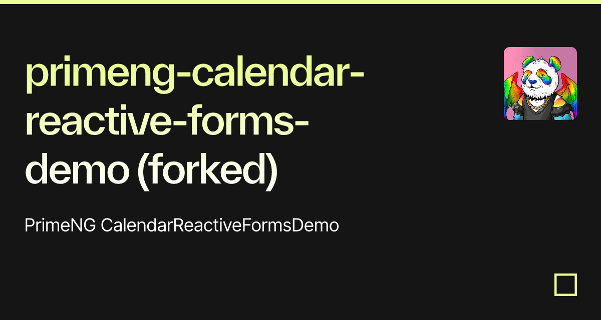 primeng-calendar-reactive-forms-demo (forked) - Codesandbox
