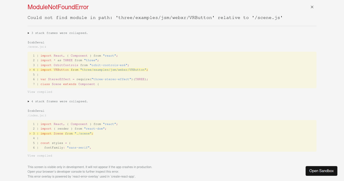 ThreeJS + React (forked) - Codesandbox