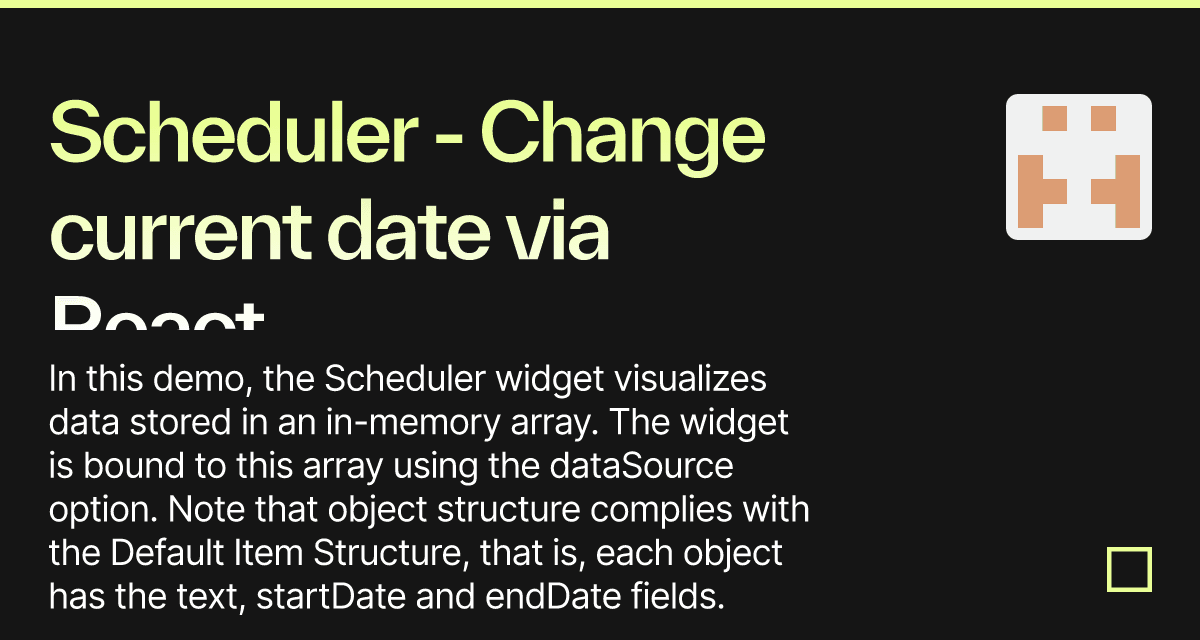 Scheduler - Change current date via React - Codesandbox
