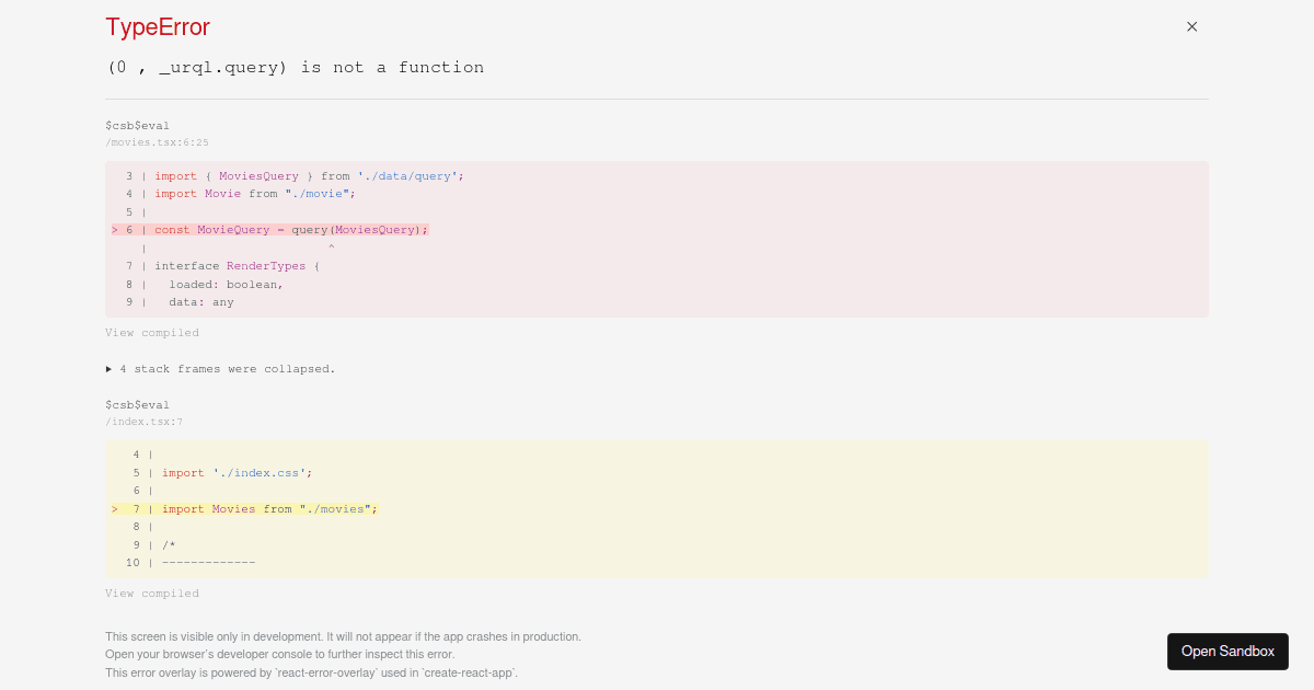 URQL Typescript example - Codesandbox