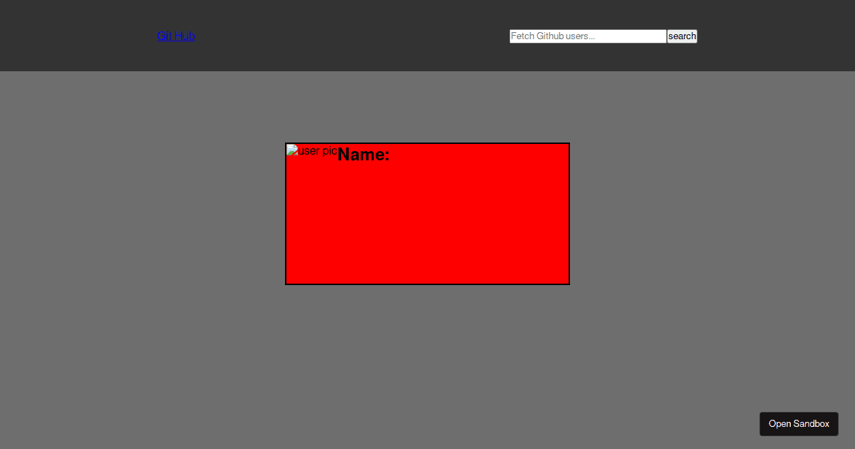 GitHub User Search - Codesandbox