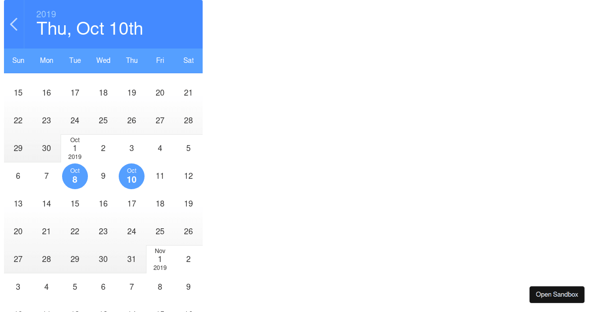 Reactinfinitecalendar Codesandbox