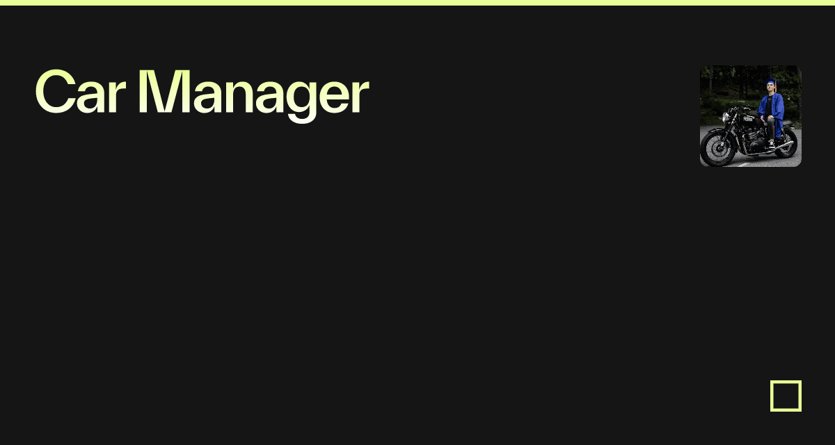 Car Manager Codesandbox