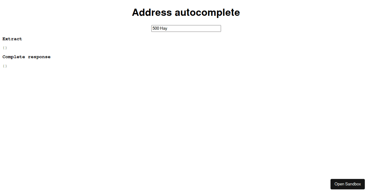 Mapbox Address Autocomplete (forked) - Codesandbox