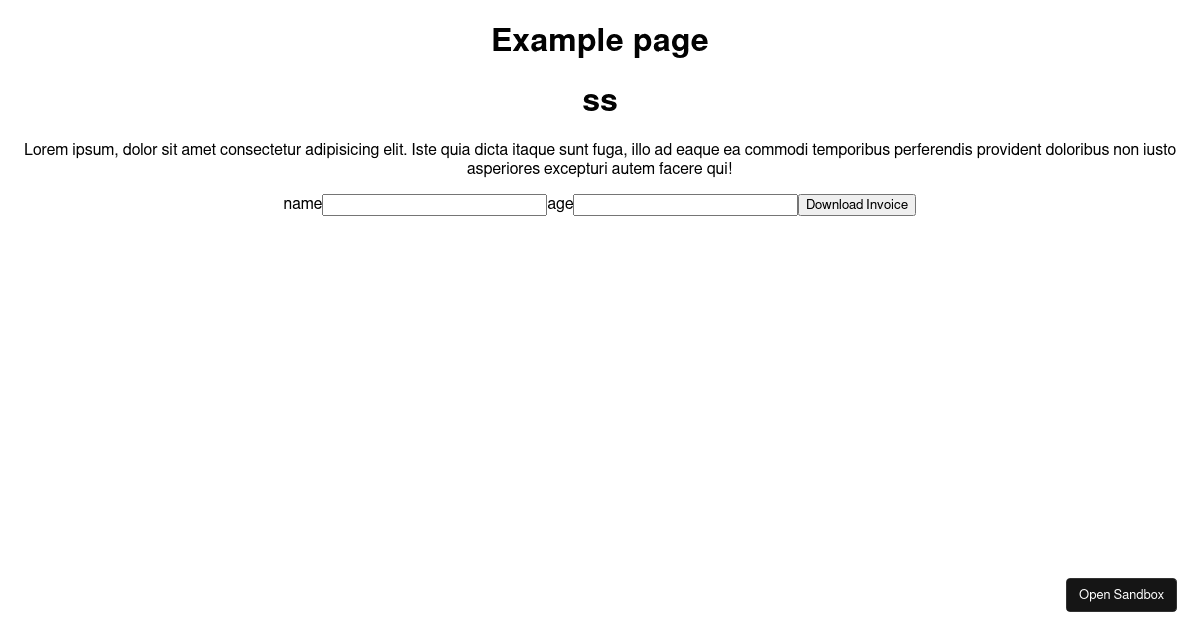 HTML TO PDF (forked) - Codesandbox