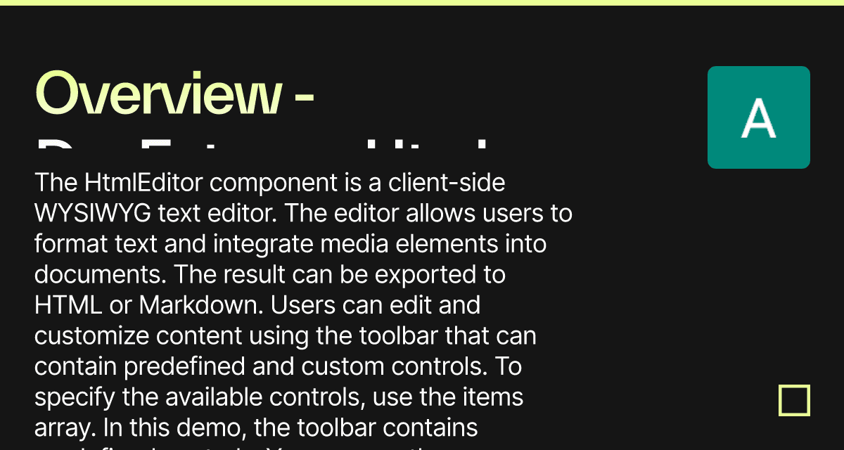 Overview - DevExtreme Html Editor (forked) - Codesandbox