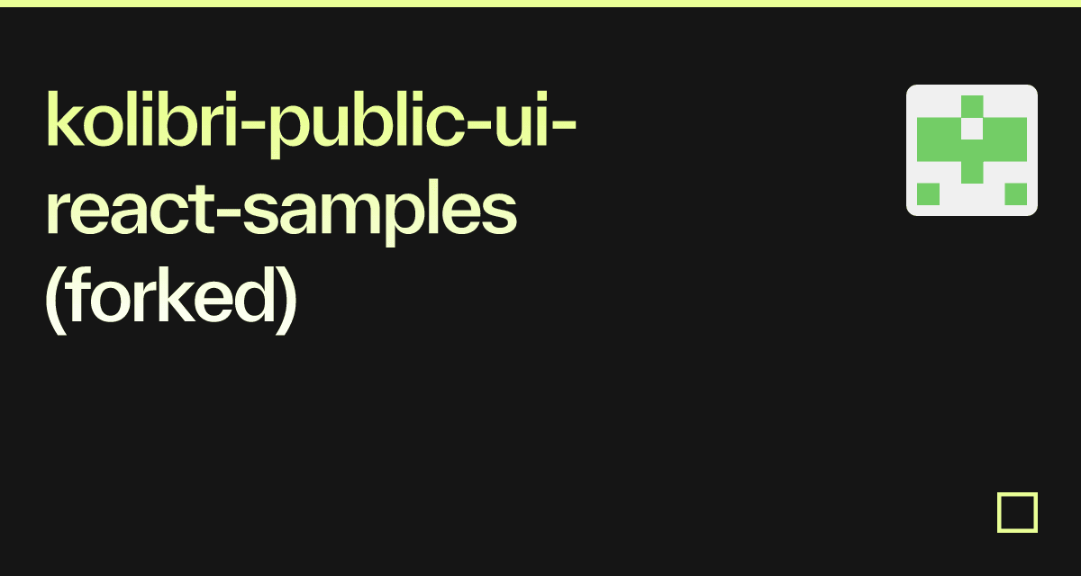 kolibri-public-ui-react-samples (forked) - Codesandbox
