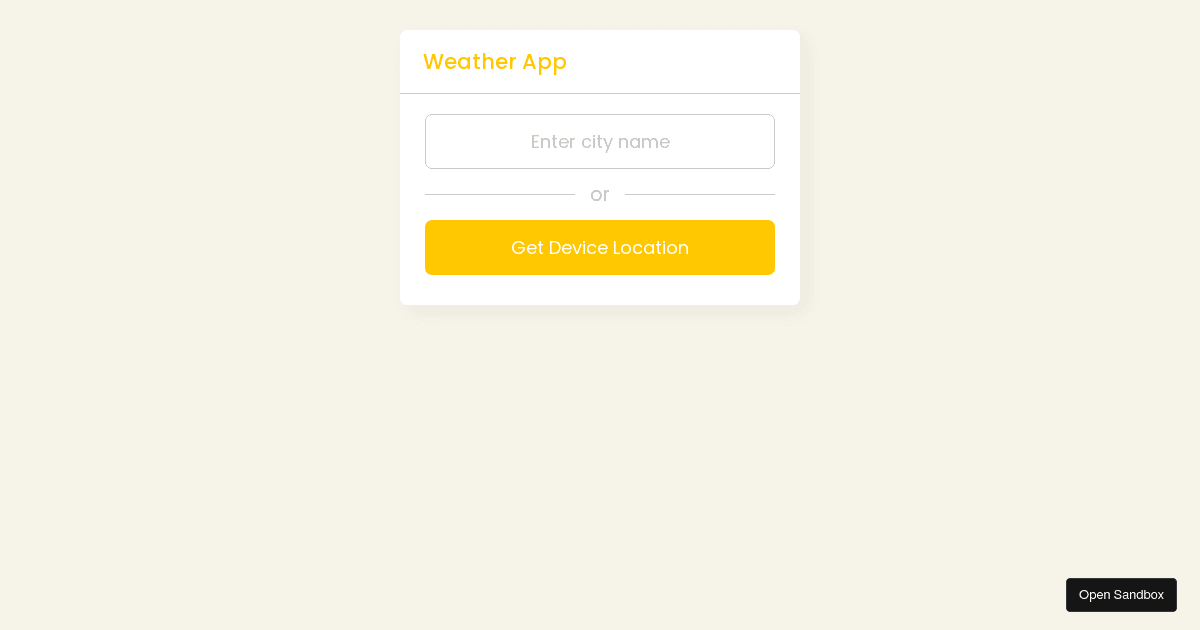 Weather - Codesandbox