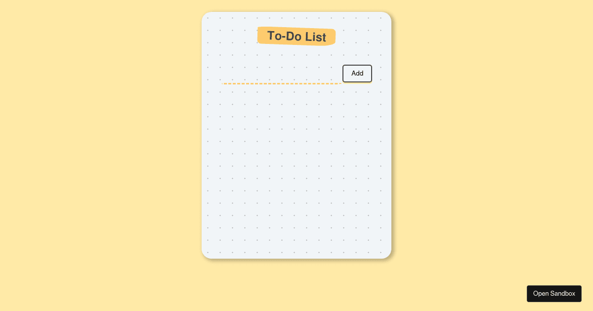 To Do List using React and ES6 Spread Operator Practice - Codesandbox