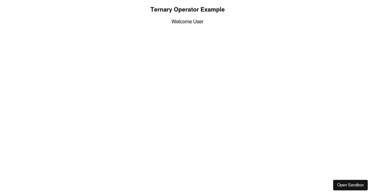 Ternary Operator Example in react js - Codesandbox