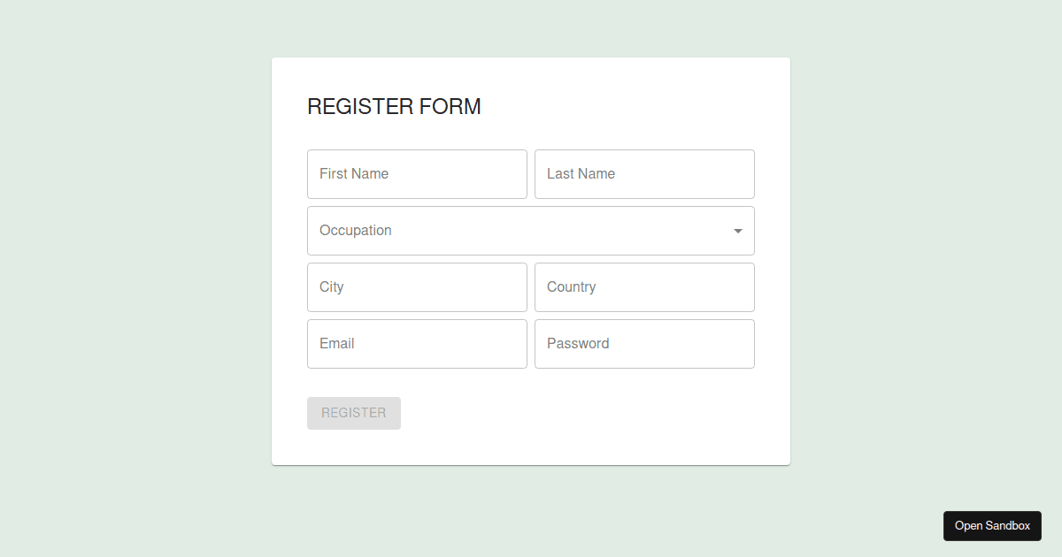 Material UI Form - Codesandbox