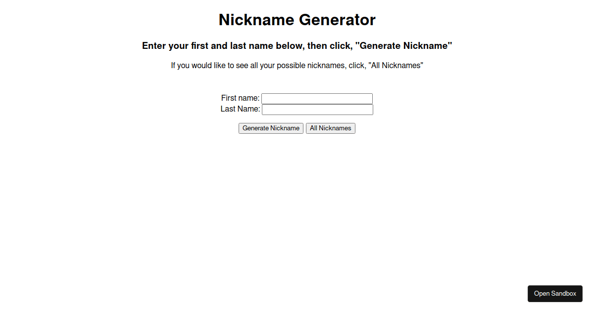 This nickname generator could of done better, that was every