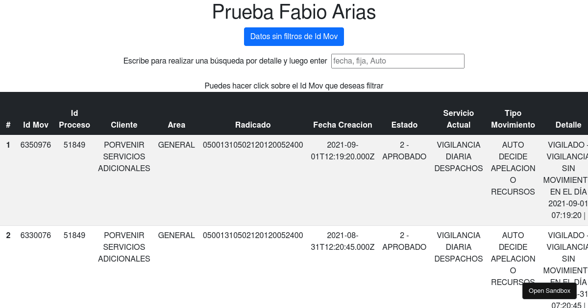 prueba - Codesandbox