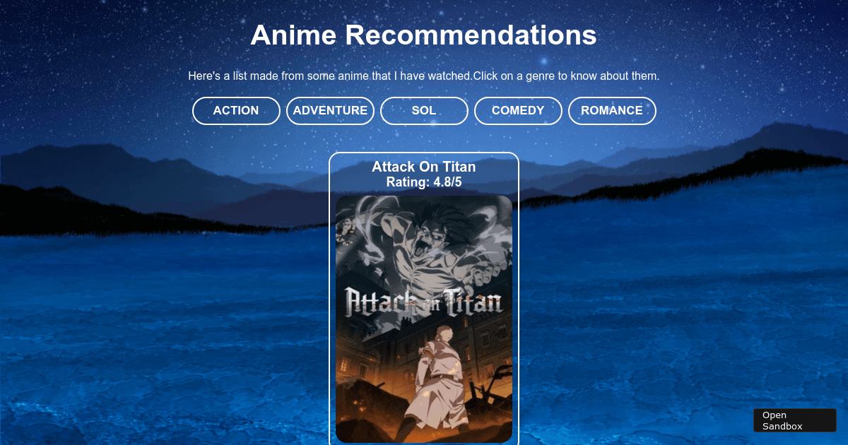 anime-recommendations - Codesandbox