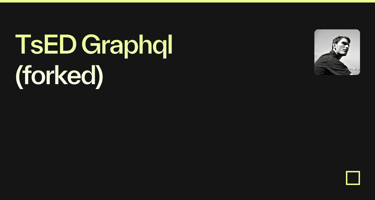 TsED Graphql (forked) - Codesandbox