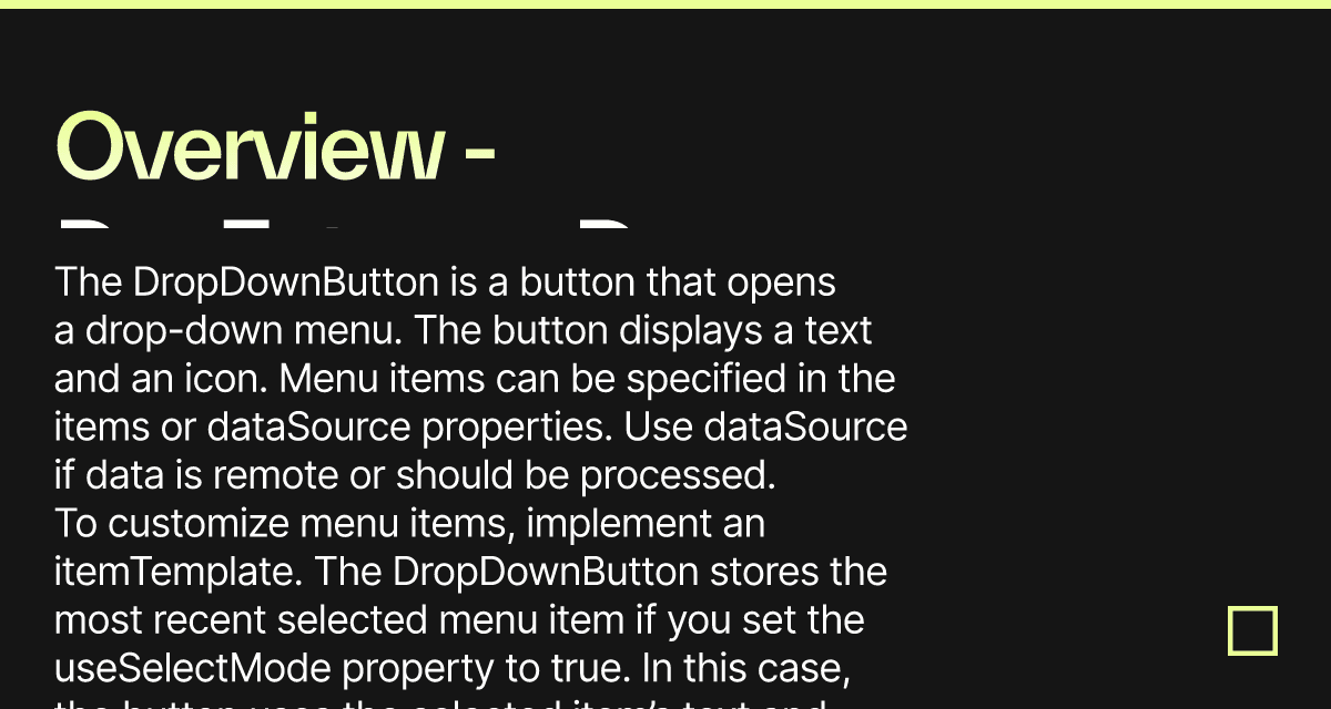 Overview - DevExtreme Drop Down Button - Codesandbox