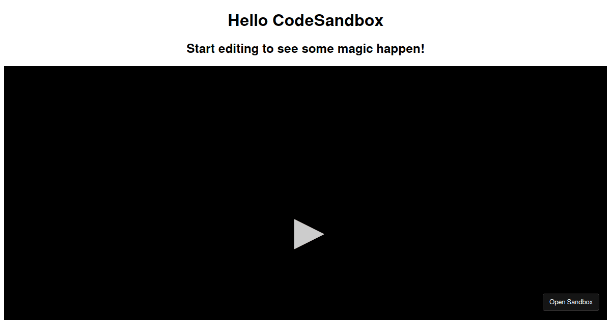 jw-player react example (forked) - Codesandbox