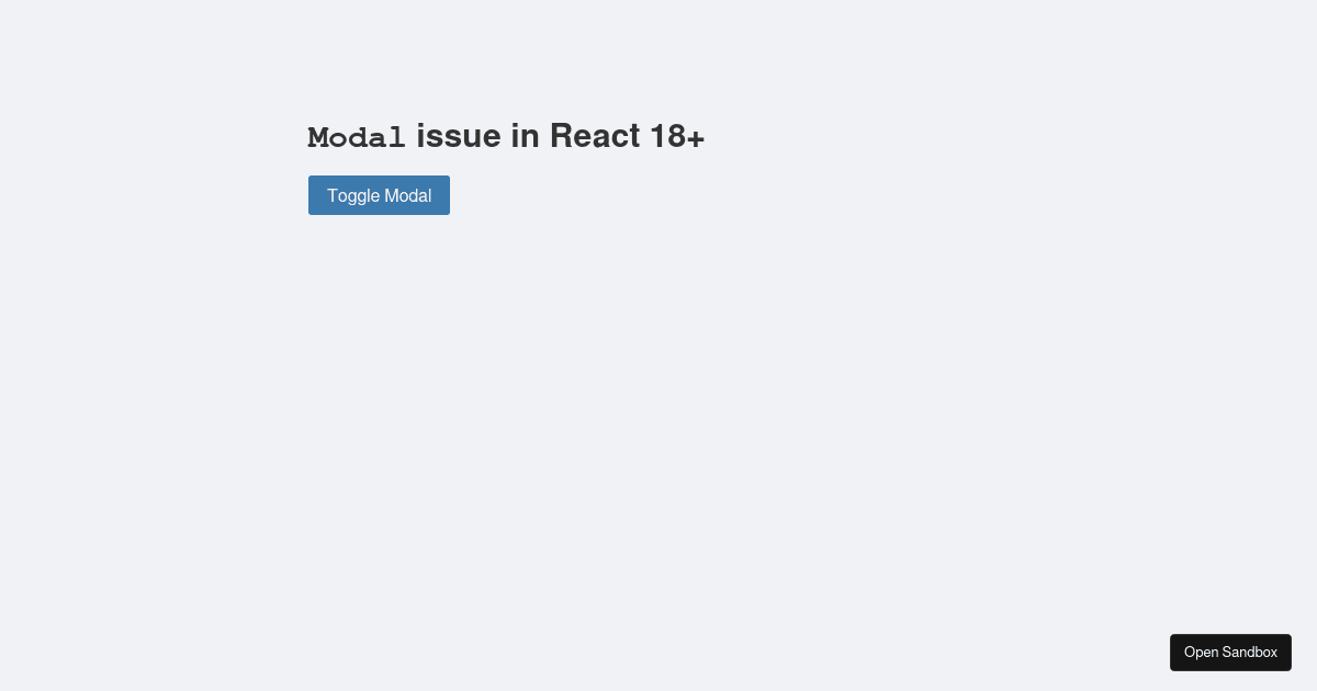 Modal issue (forked) - Codesandbox