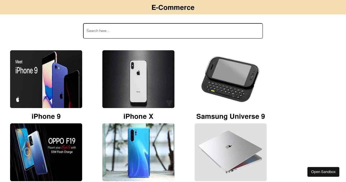 e-commerce - Codesandbox