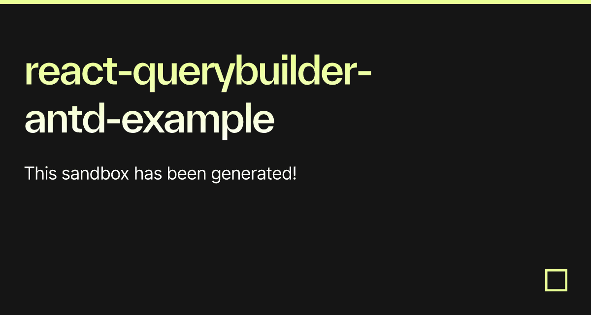 react-querybuilder-antd-example - Codesandbox
