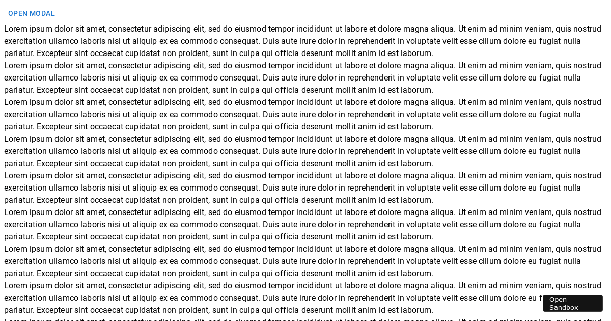 BasicModal Material Demo (forked) - Codesandbox
