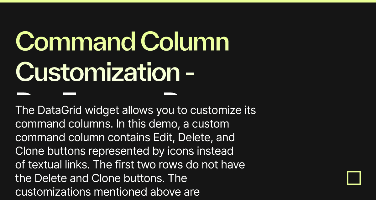 Command Column Customization - DevExtreme Data Grid - Codesandbox