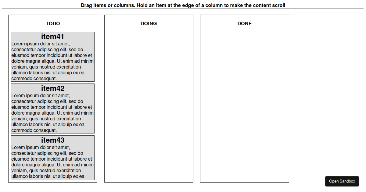fork of "dnd - board", that abbreviates text while dragging - Codesandbox