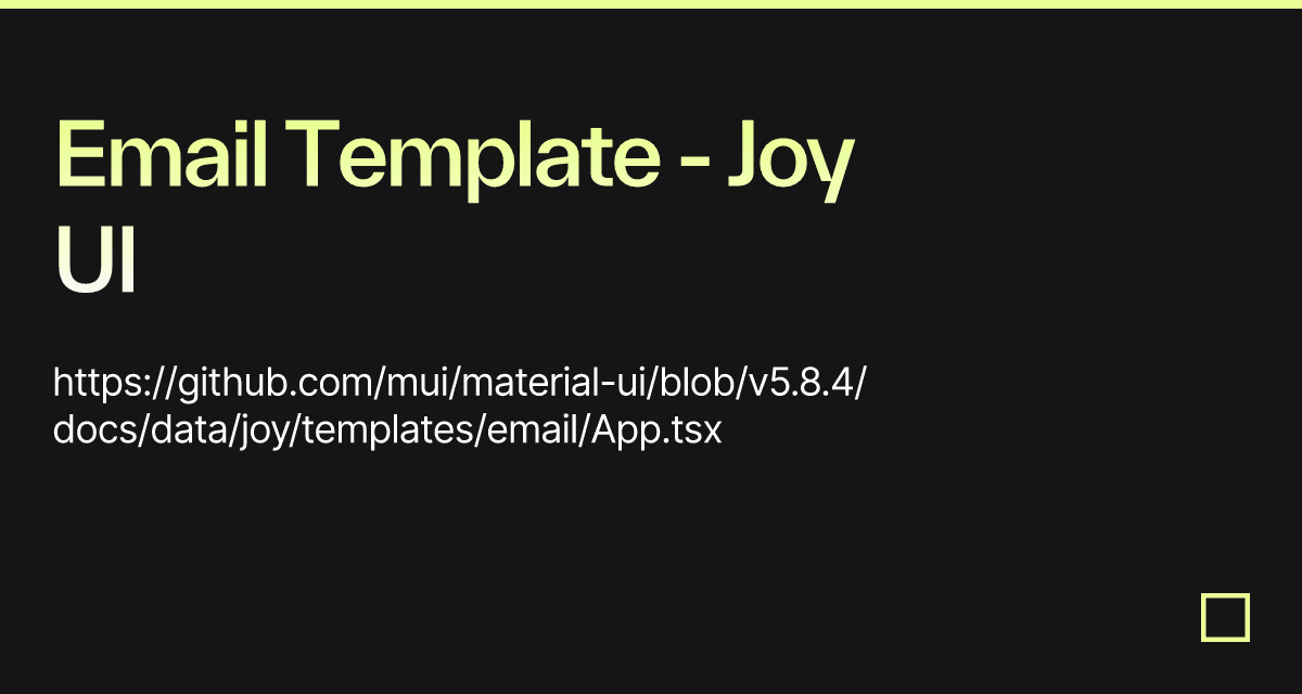 Email Template - Joy UI - Codesandbox