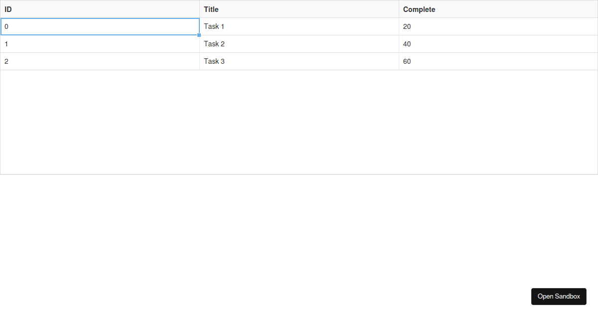 React Data Grid - Editable with Cell Range Selection - Codesandbox