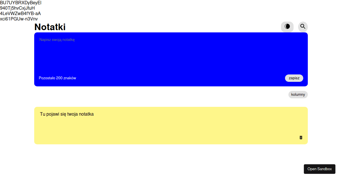 projekt 1 (forked) - Codesandbox