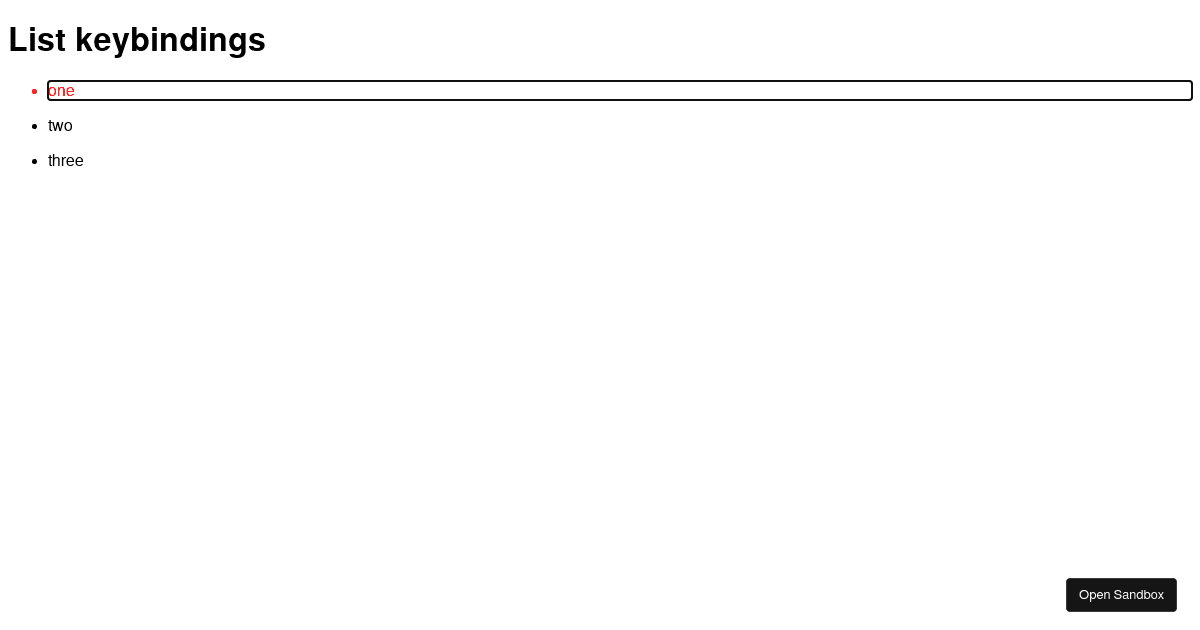 Vue Keybindings test - Codesandbox