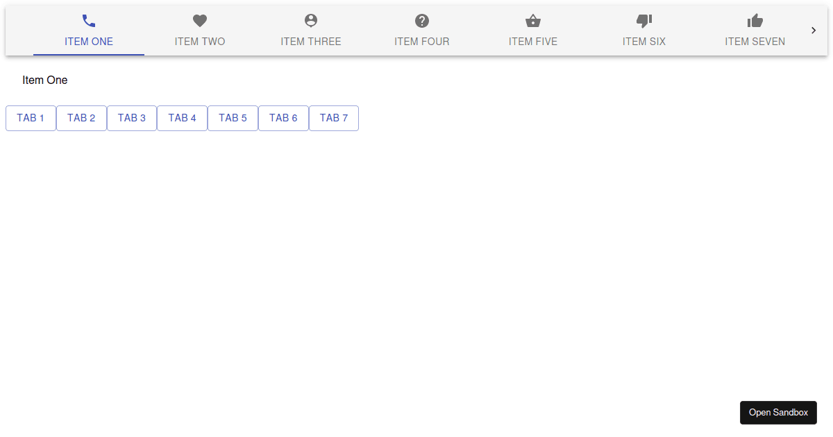 Button Click to Tab component - Codesandbox
