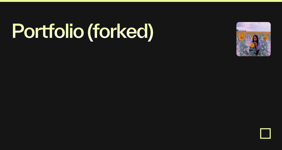 Portfolio (forked) - Codesandbox