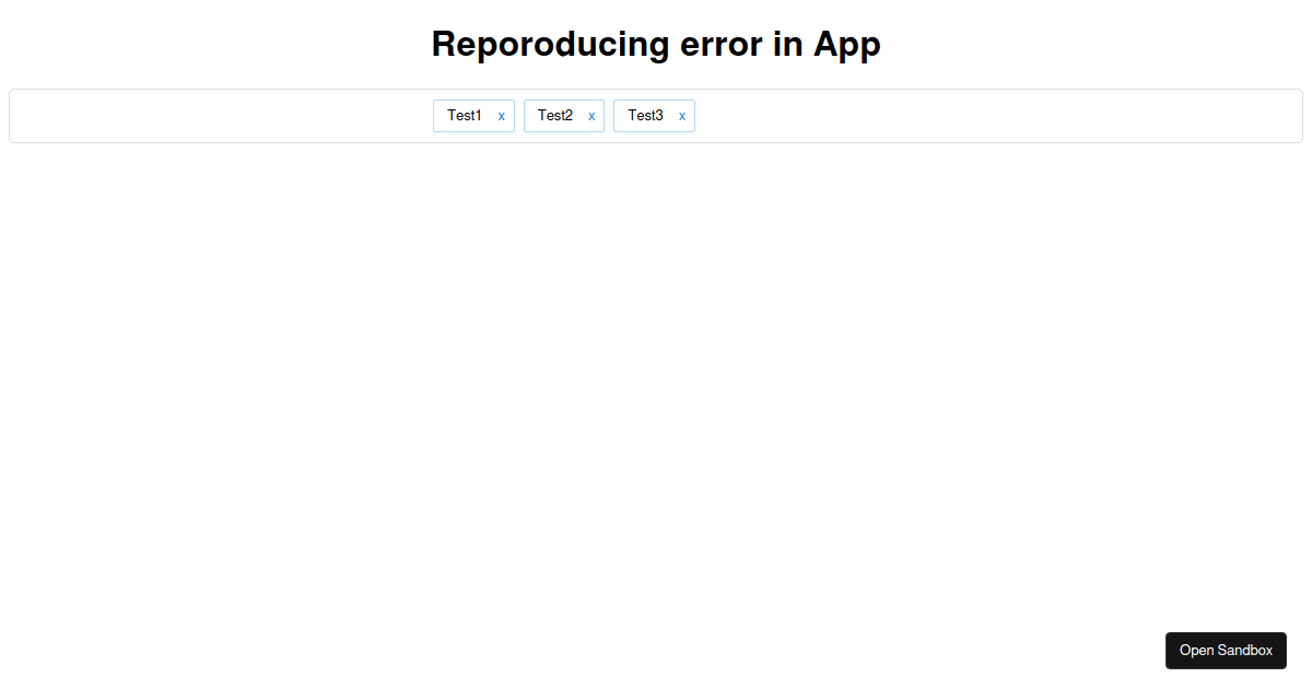 Editable React Tags Input with question component - Codesandbox