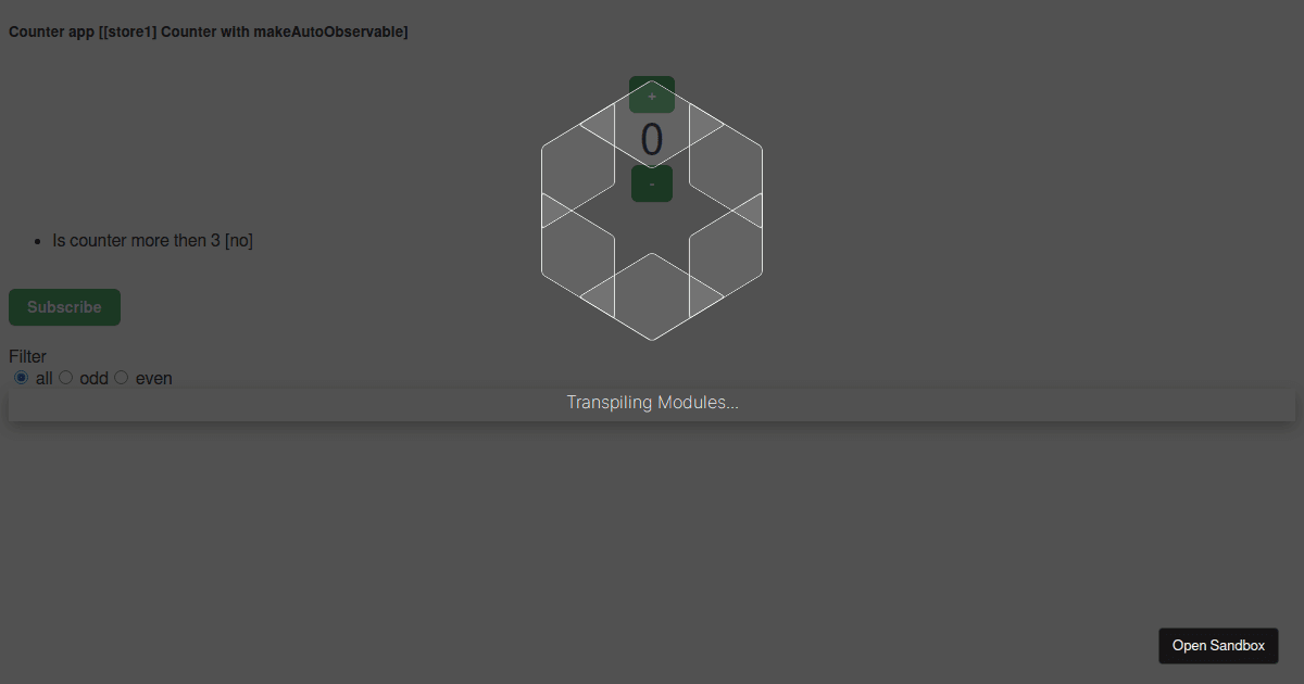 mobx-2-makeObservable-ownMobx-solved - Codesandbox