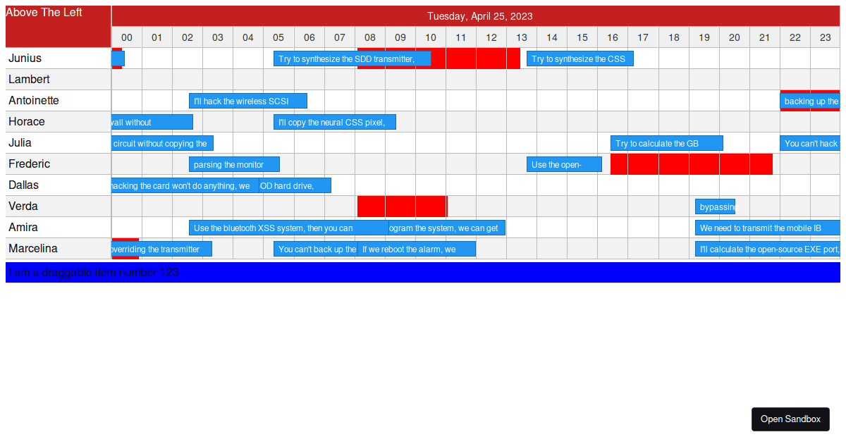 Timeline Demo - Base Example - Codesandbox